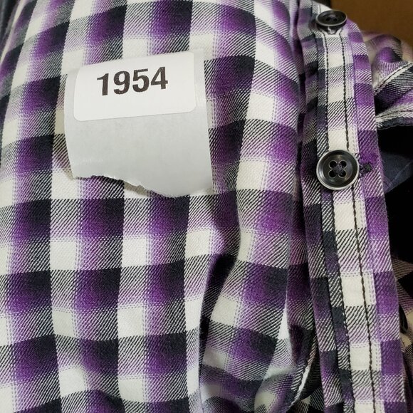 Egara Men's Plaid Purple Long Sleeve 4X - Picture 8 of 8